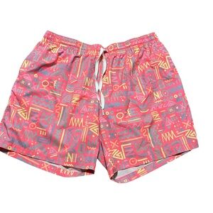 Chubbies Pink and Yellow Retro Swim Trunks Size XXL Big and Tall